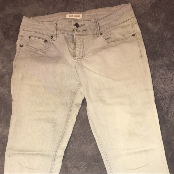 Wax Jeans Size 7 Silver Gray Grey Stretch Denim - Picture 3 of 12